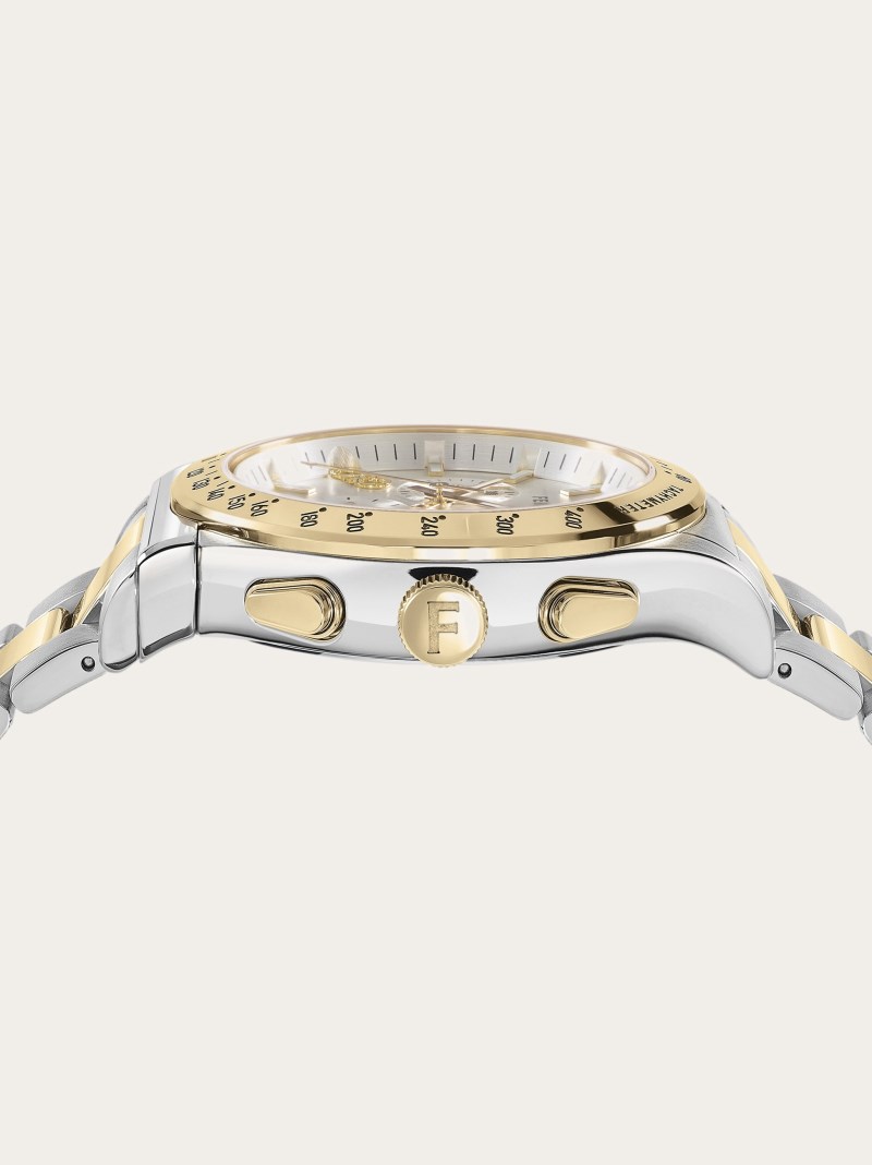 Ferragamo | Men's 1927 Chrono Watch - Steel/Ip Yellow Gold