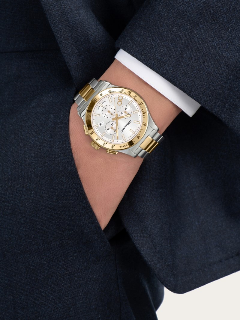 Ferragamo | Men's 1927 Chrono Watch - Steel/Ip Yellow Gold