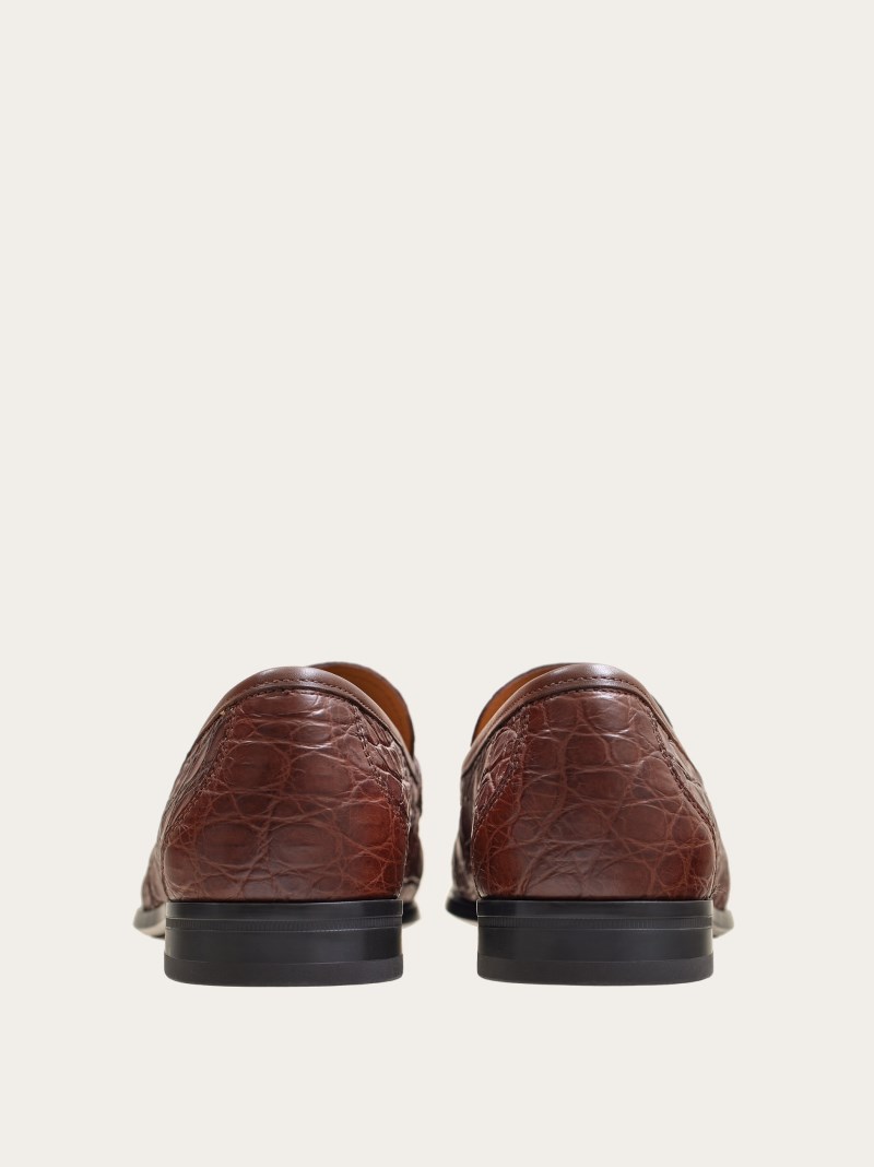 Ferragamo | Men's Moccasin With Gancini Ornament - Chocolate