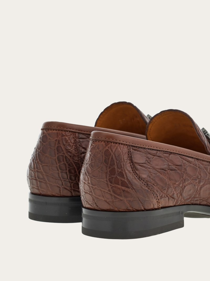 Ferragamo | Men's Moccasin With Gancini Ornament - Chocolate