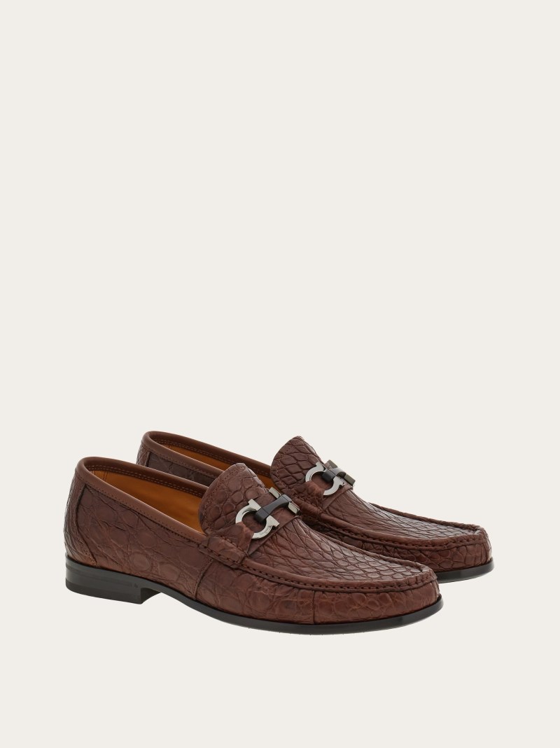 Ferragamo | Men's Moccasin With Gancini Ornament - Chocolate