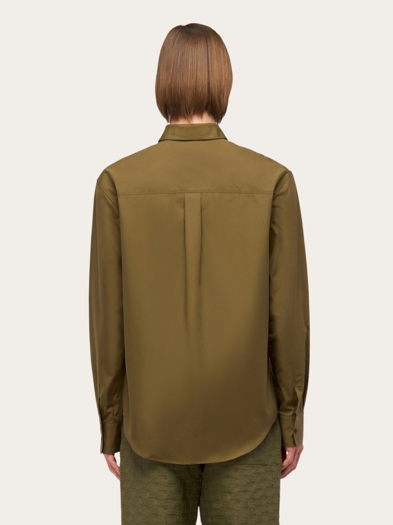 Ferragamo | Men's Long Sleeved Shirt - Olive Green