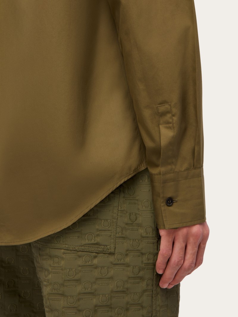Ferragamo | Men's Long Sleeved Shirt - Olive Green