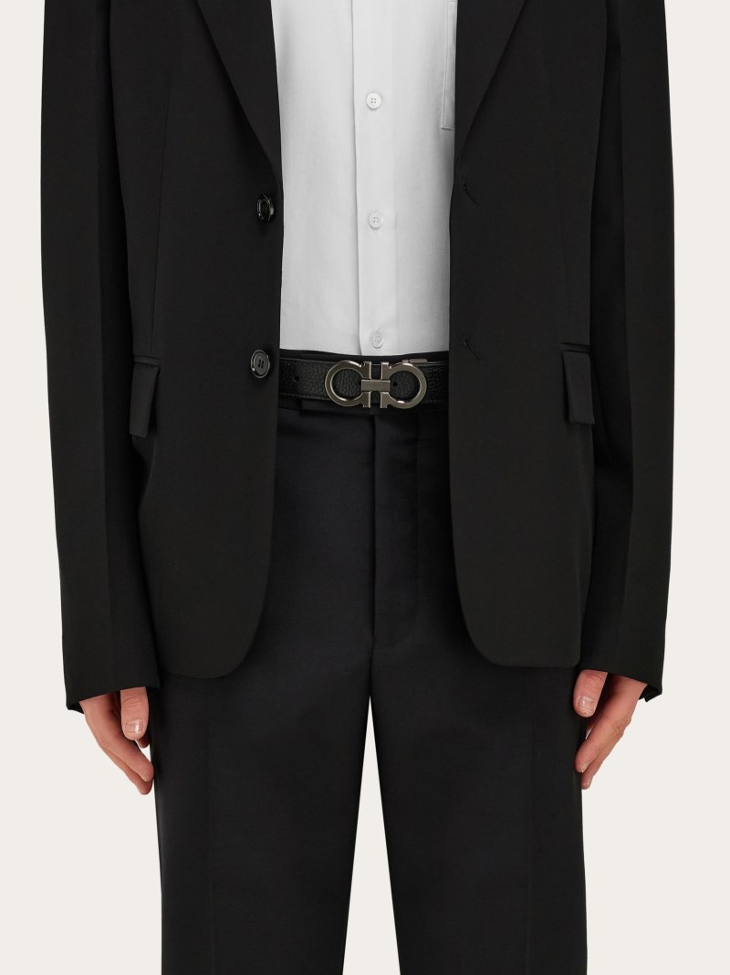 Ferragamo | Men's Reversible And Adjustable Gancini Belt - Black/Clay