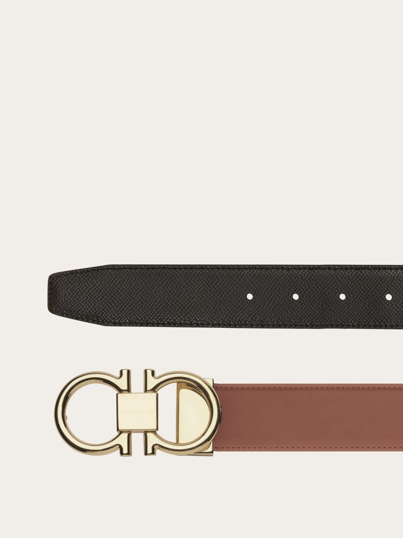 Ferragamo | Men's Reversible And Adjustable Gancini Belt - Brown/Black
