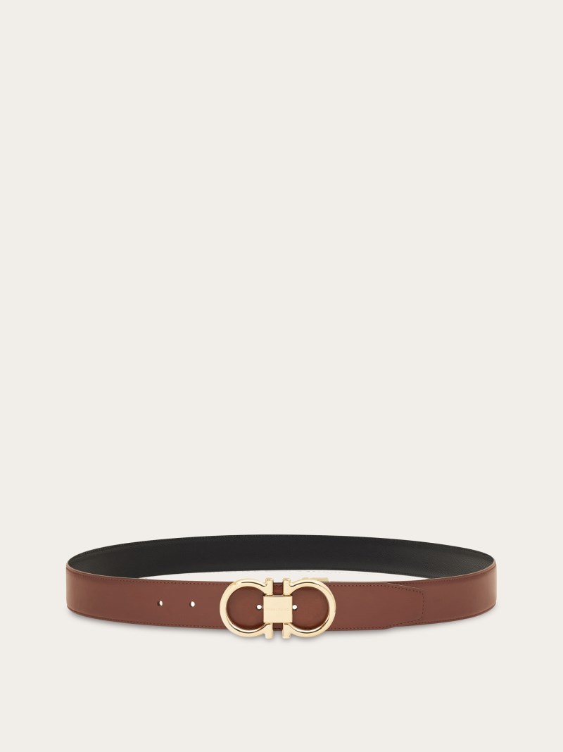 Ferragamo | Men's Reversible And Adjustable Gancini Belt - Brown/Black