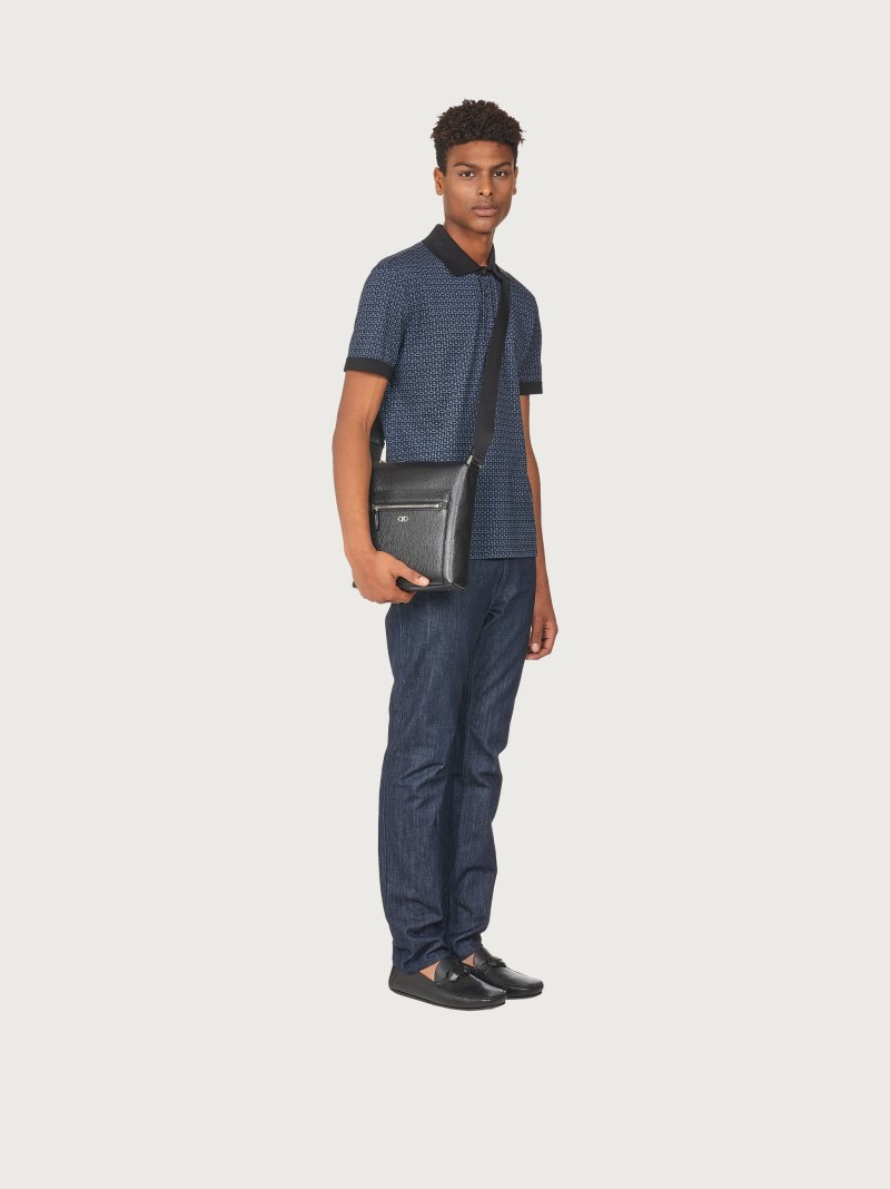 Ferragamo | Men's Gancini Cross Body Bag - Black