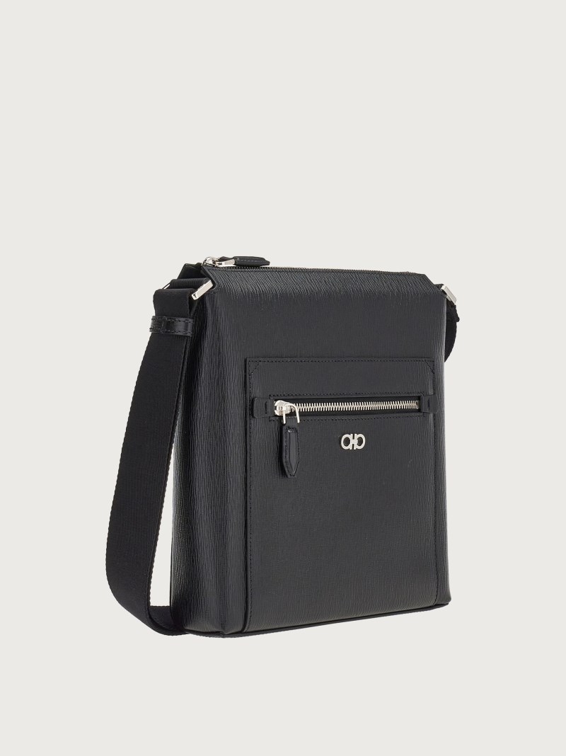 Ferragamo | Men's Gancini Cross Body Bag - Black