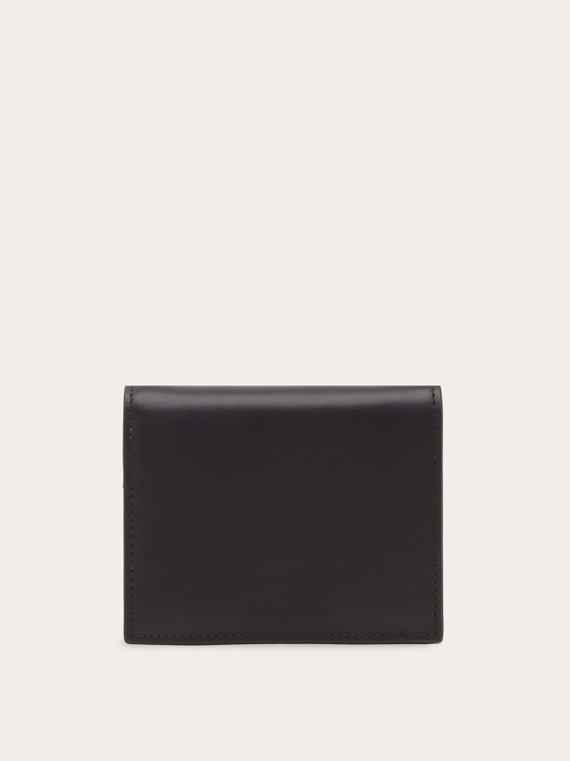 Ferragamo | Women's Compact Wallet - Black/Cognac