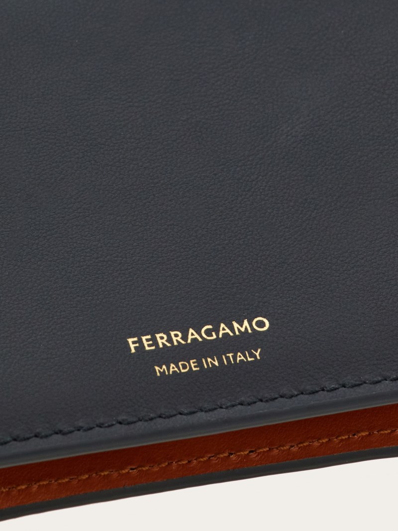 Ferragamo | Women's Compact Wallet - Black/Cognac