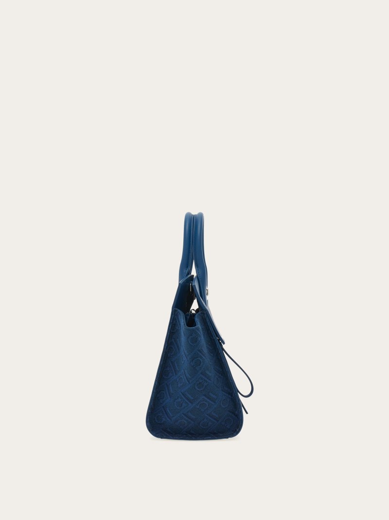 Ferragamo | Women's Monogram Studio Soft Bag - Teal Blue