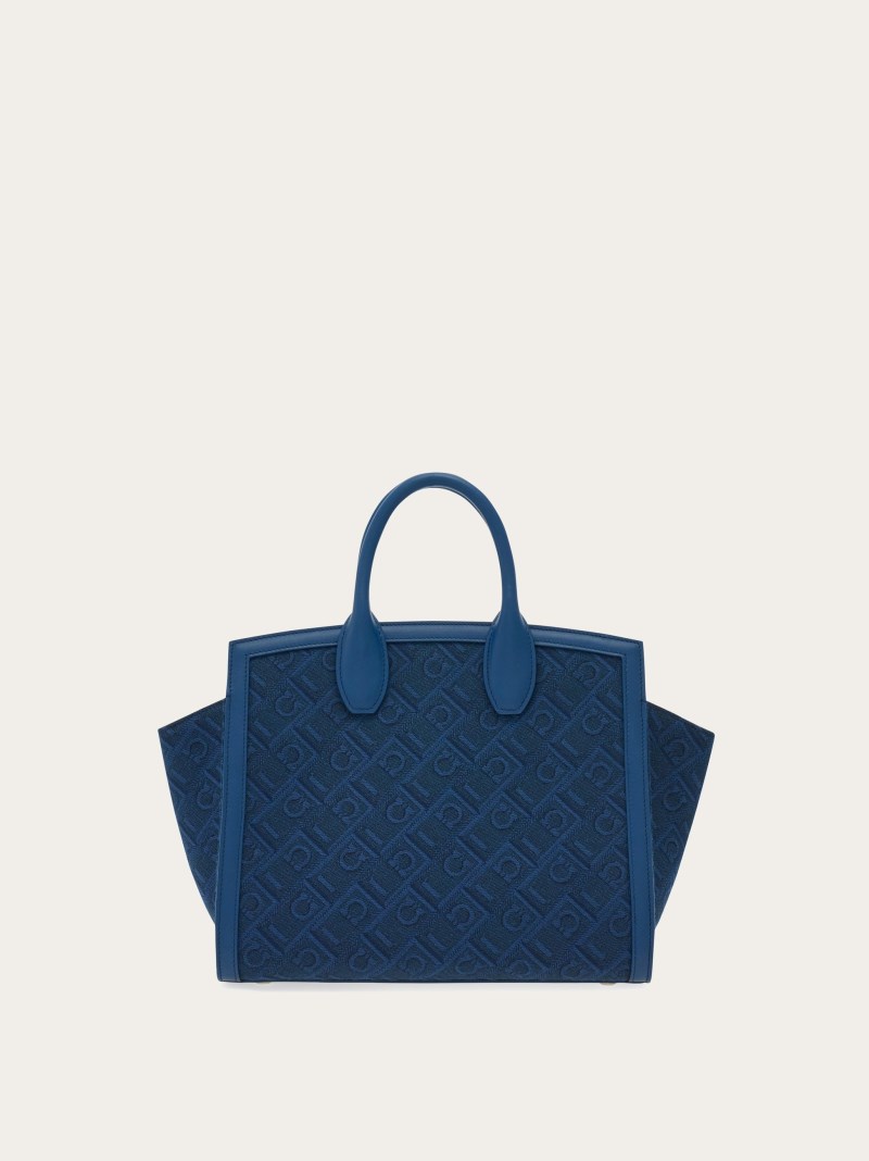 Ferragamo | Women's Monogram Studio Soft Bag - Teal Blue