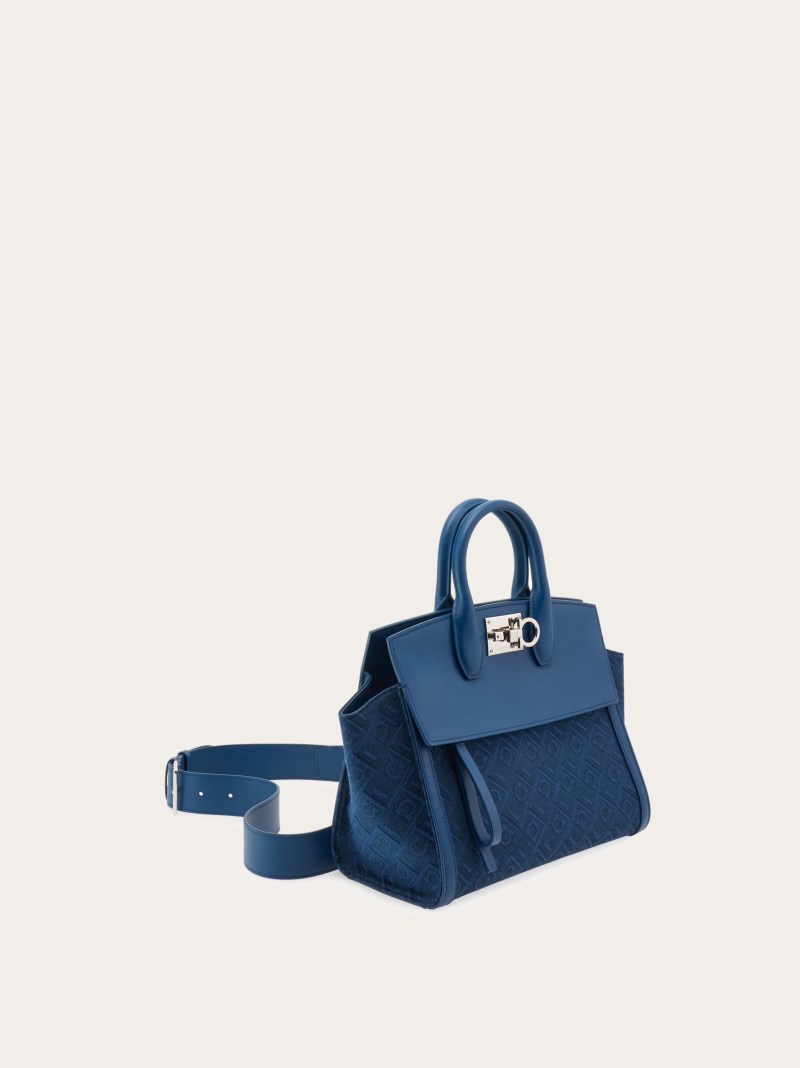 Ferragamo | Women's Monogram Studio Soft Bag - Teal Blue