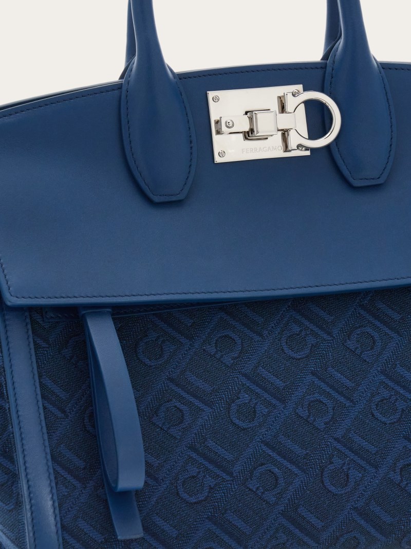 Ferragamo | Women's Monogram Studio Soft Bag - Teal Blue