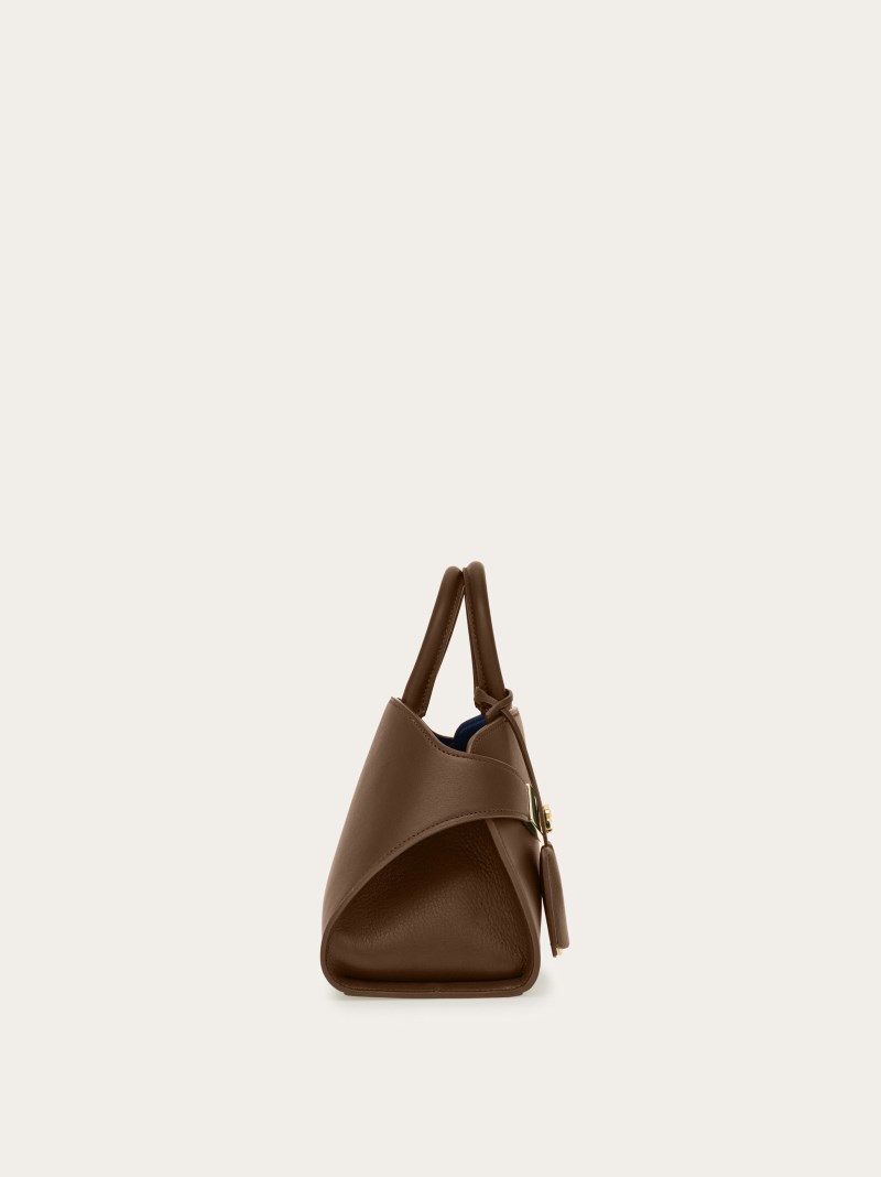 Ferragamo | Women's Hug Bicolor Handbag - Clay/Lapis Lazuli