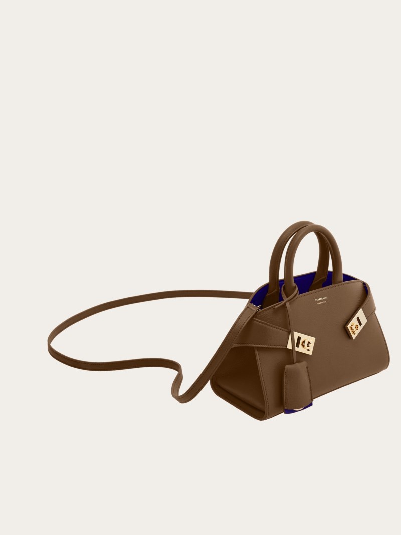 Ferragamo | Women's Hug Bicolor Handbag - Clay/Lapis Lazuli