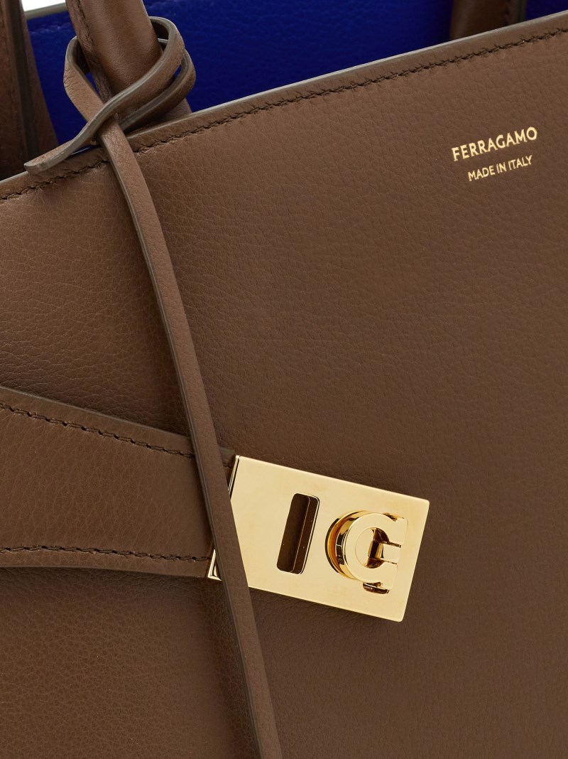 Ferragamo | Women's Hug Bicolor Handbag - Clay/Lapis Lazuli