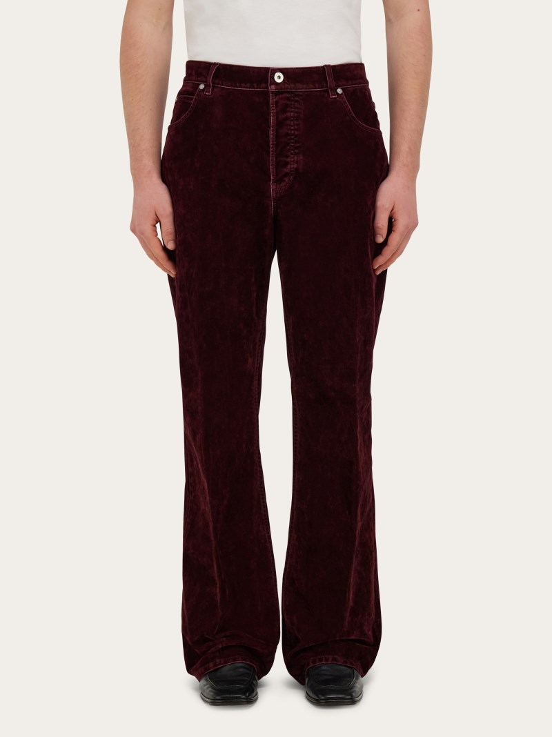 Ferragamo | Men's Five Pocket Trousers - Oxblood