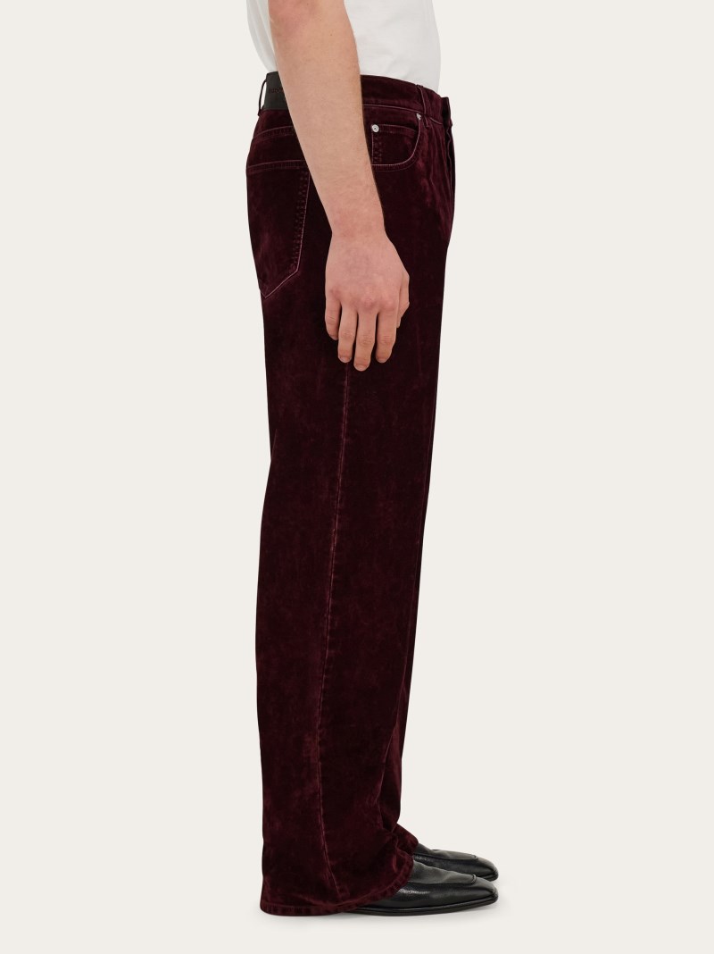 Ferragamo | Men's Five Pocket Trousers - Oxblood