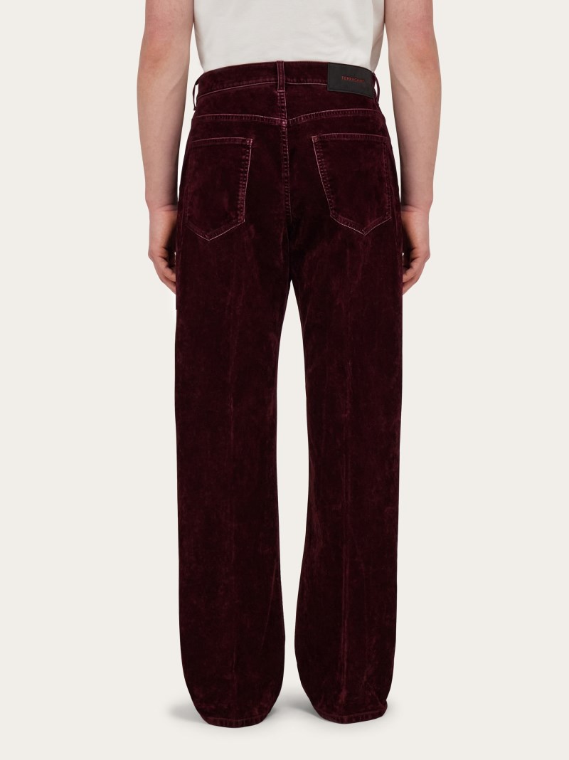 Ferragamo | Men's Five Pocket Trousers - Oxblood