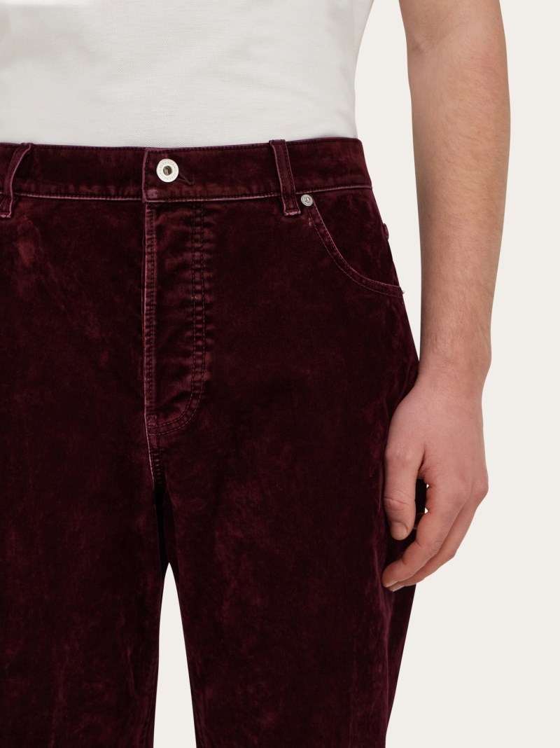 Ferragamo | Men's Five Pocket Trousers - Oxblood