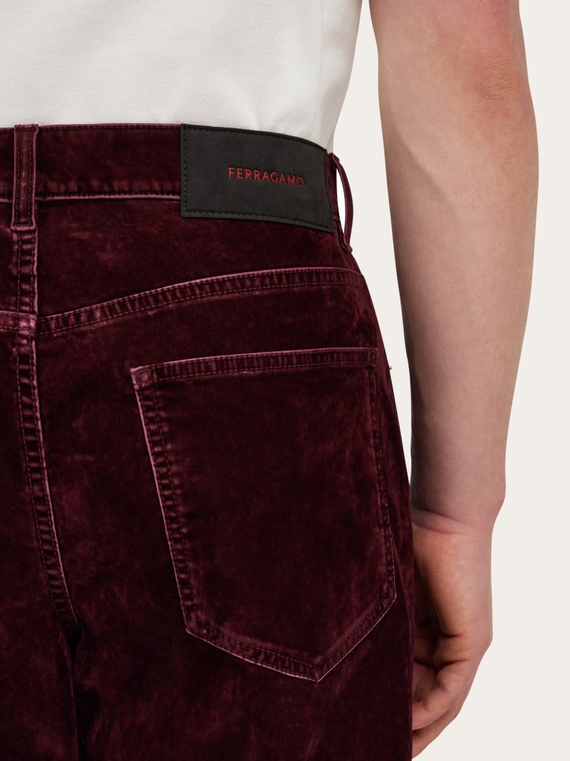 Ferragamo | Men's Five Pocket Trousers - Oxblood