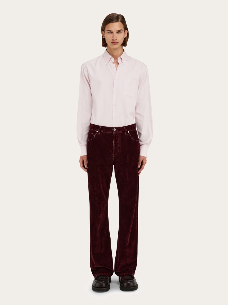 Ferragamo | Men's Five Pocket Trousers - Oxblood