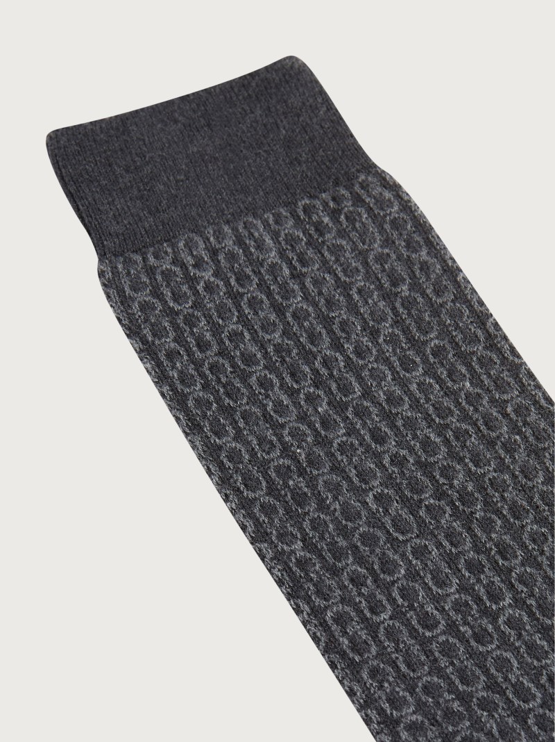 Ferragamo | Men's Medium Gancini Sock - Grey