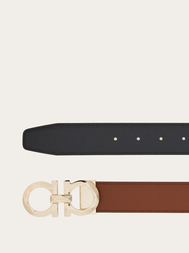 Ferragamo | Men's Reversible And Adjustable Gancini Belt - Briar/Black