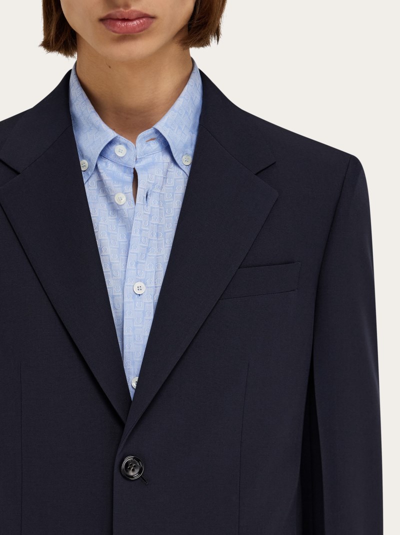 Ferragamo | Men's Tailored Single-Breasted Blazer - New Navy Blue