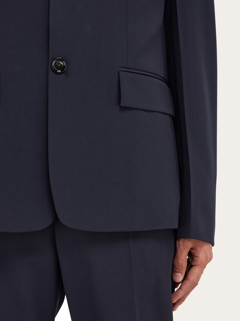 Ferragamo | Men's Tailored Single-Breasted Blazer - New Navy Blue
