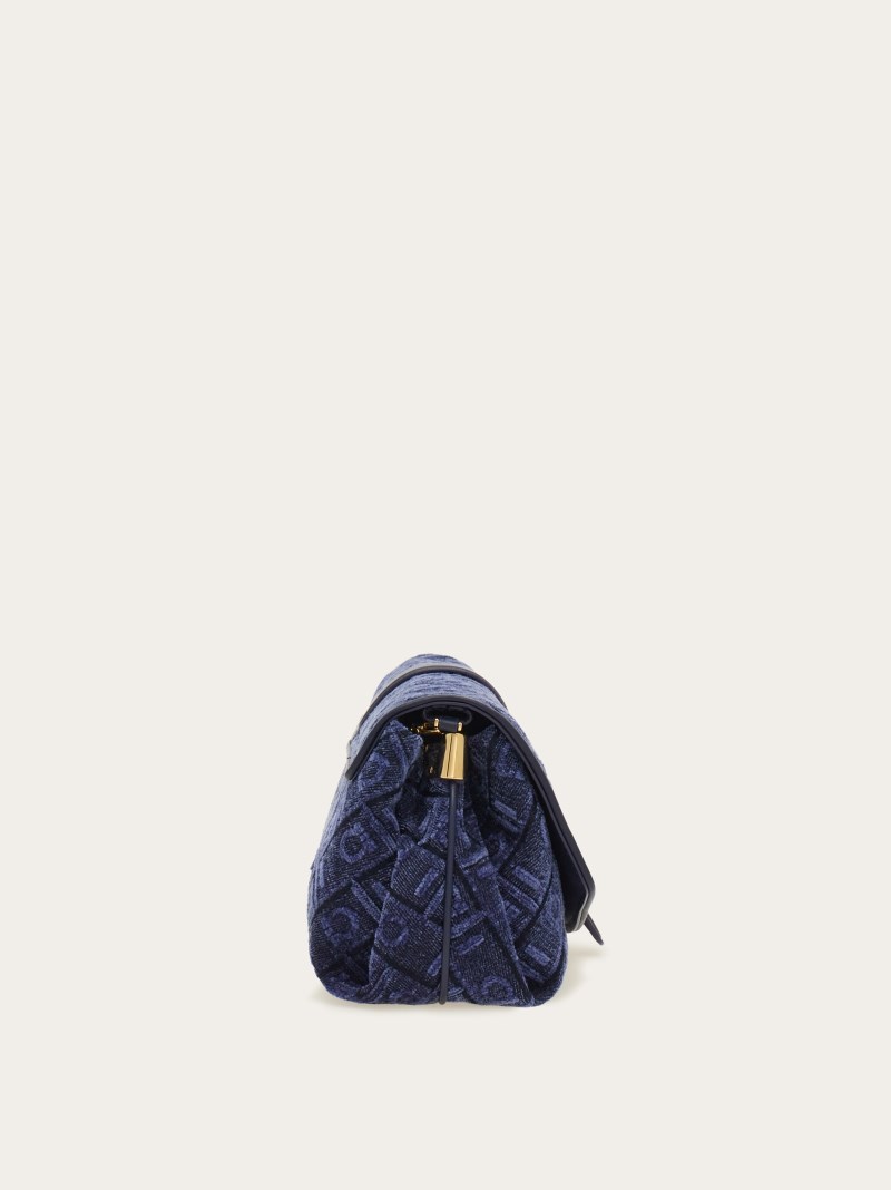 Ferragamo | Women's Front Flap Crossbody Bag - Denim/Midnight Blue