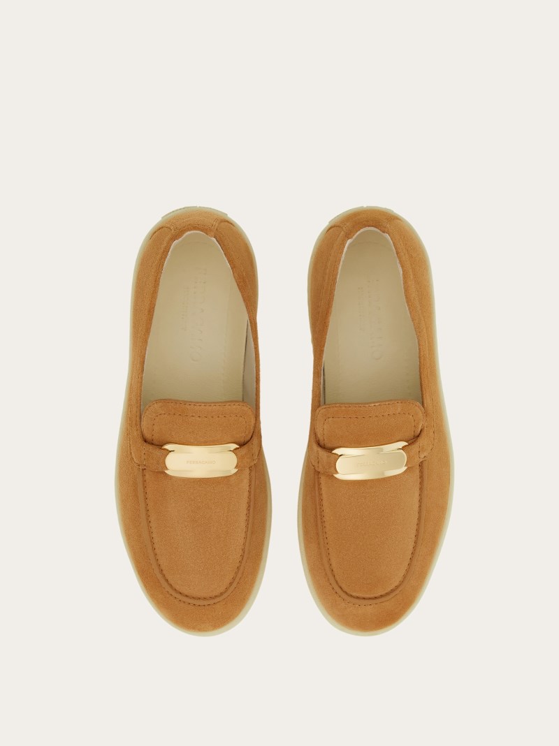 Ferragamo | Women's New Vara Buckle Slip On - Light Camel