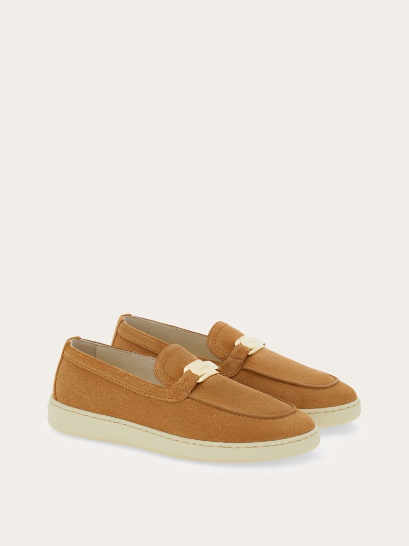 Ferragamo | Women's New Vara Buckle Slip On - Light Camel