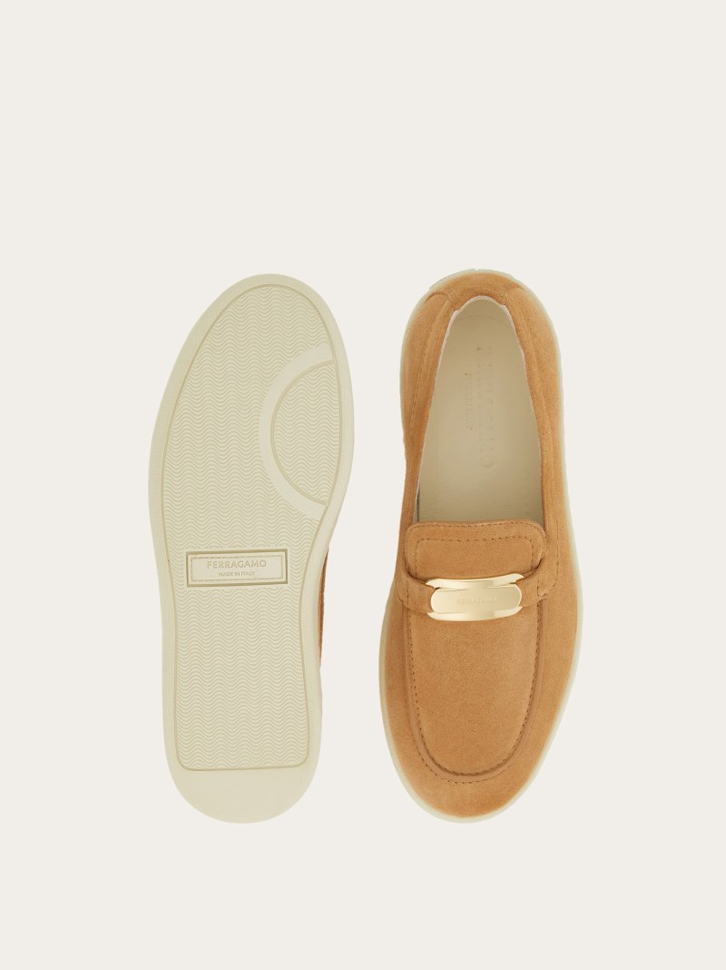 Ferragamo | Women's New Vara Buckle Slip On - Light Camel