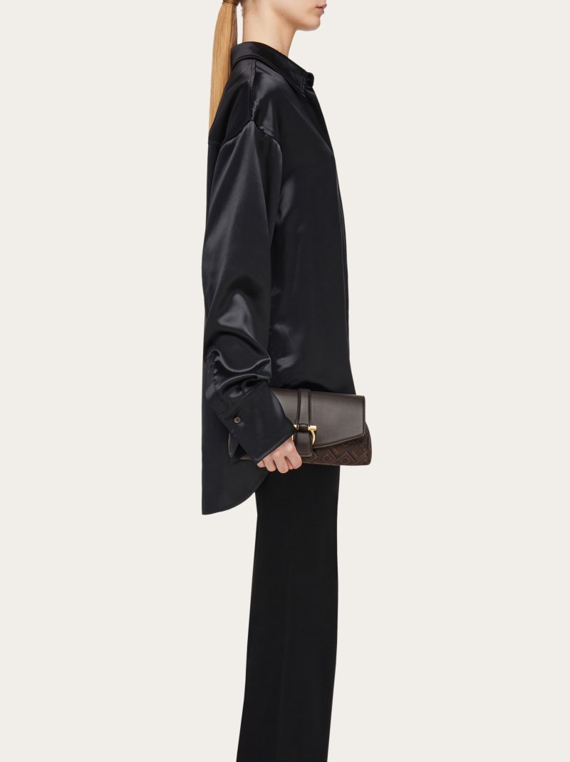 Ferragamo | Women's Front Flap Crossbody Bag - Espresso