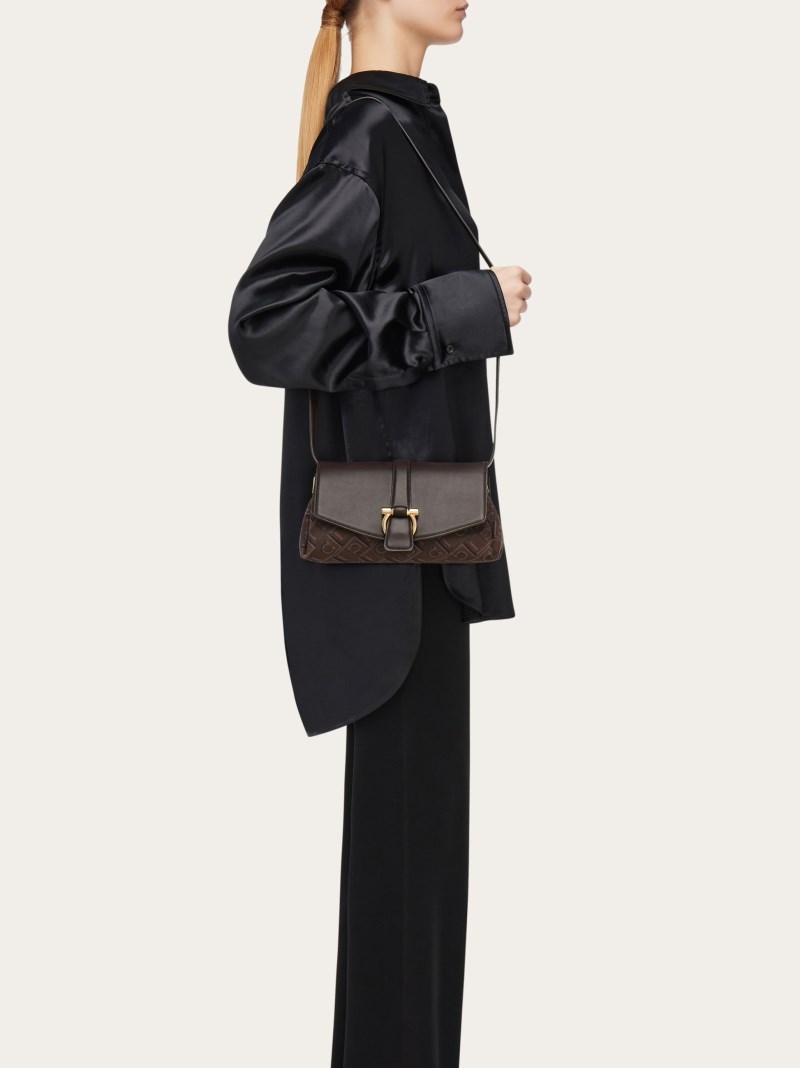Ferragamo | Women's Front Flap Crossbody Bag - Espresso