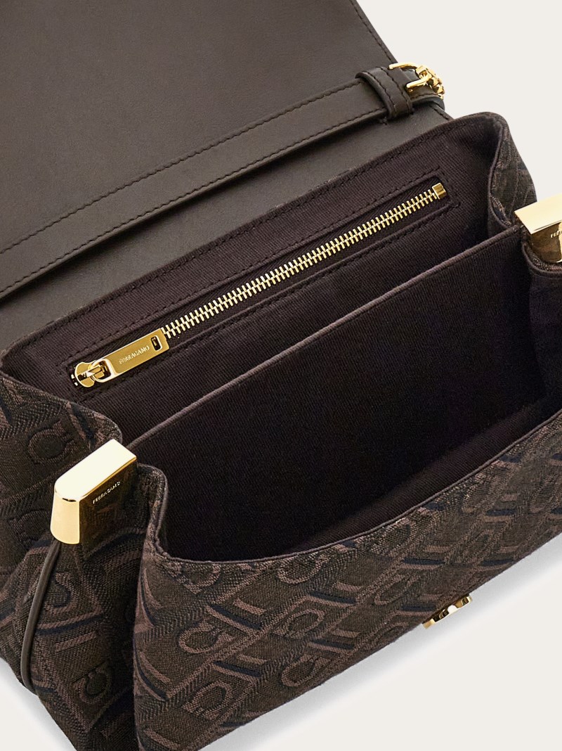Ferragamo | Women's Front Flap Crossbody Bag - Espresso