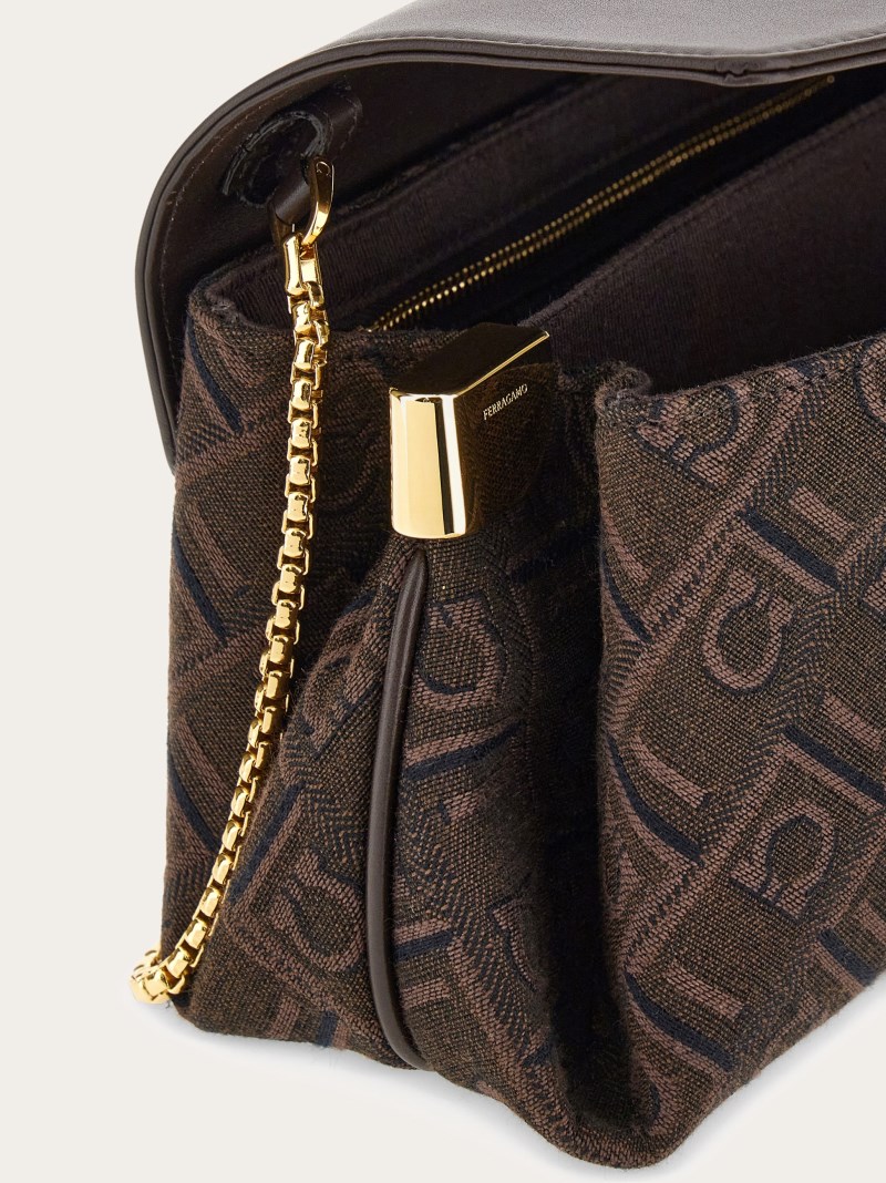 Ferragamo | Women's Front Flap Crossbody Bag - Espresso
