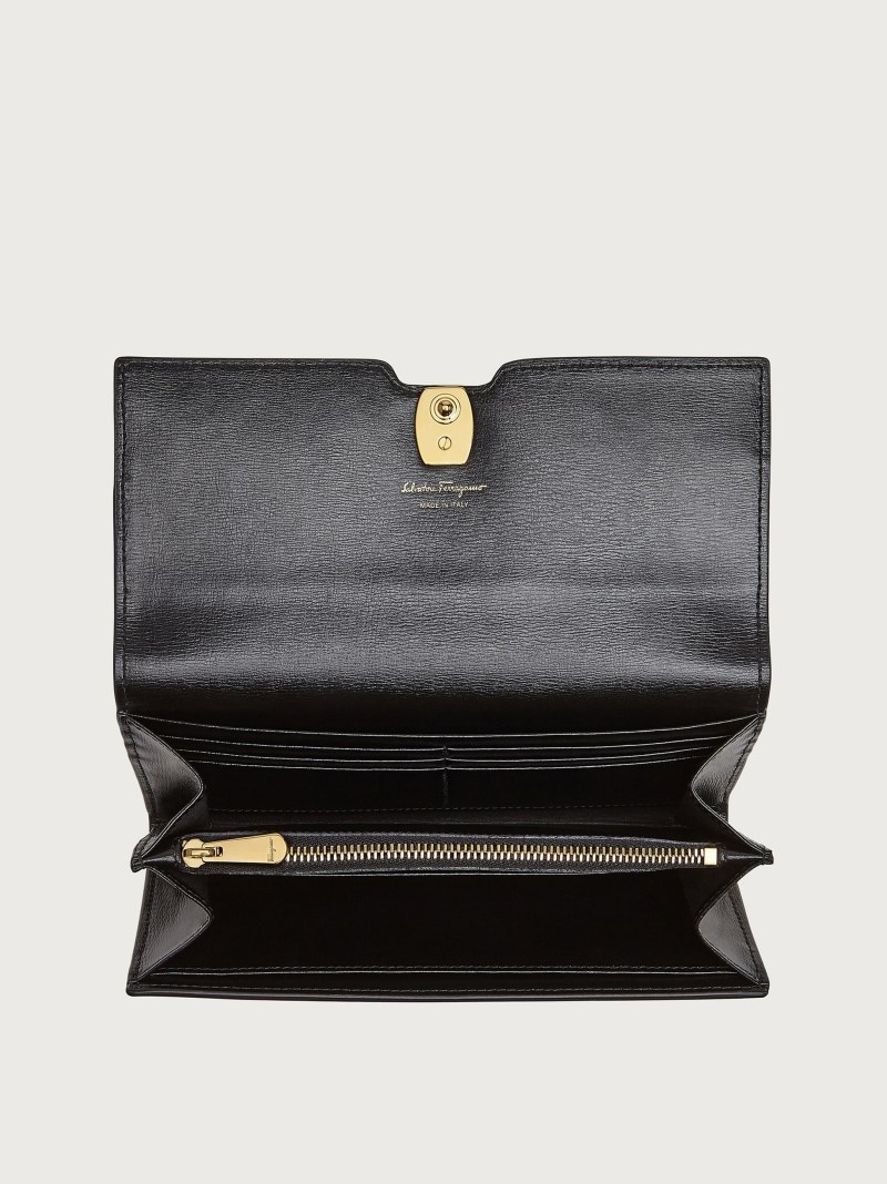 Ferragamo | Women's Vara Bow Continental Wallet - Black