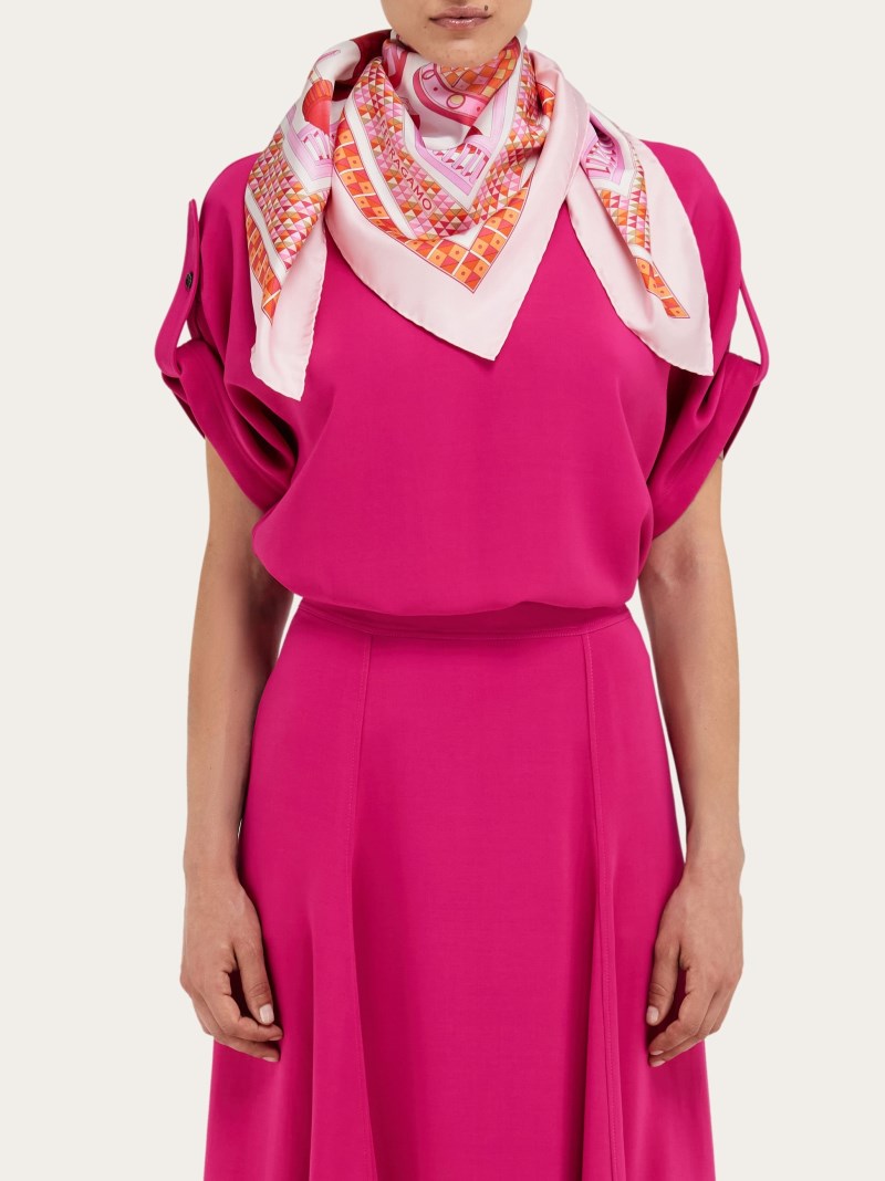 Ferragamo | Women's Nadir Print Silk Scarf - Cotton Candy