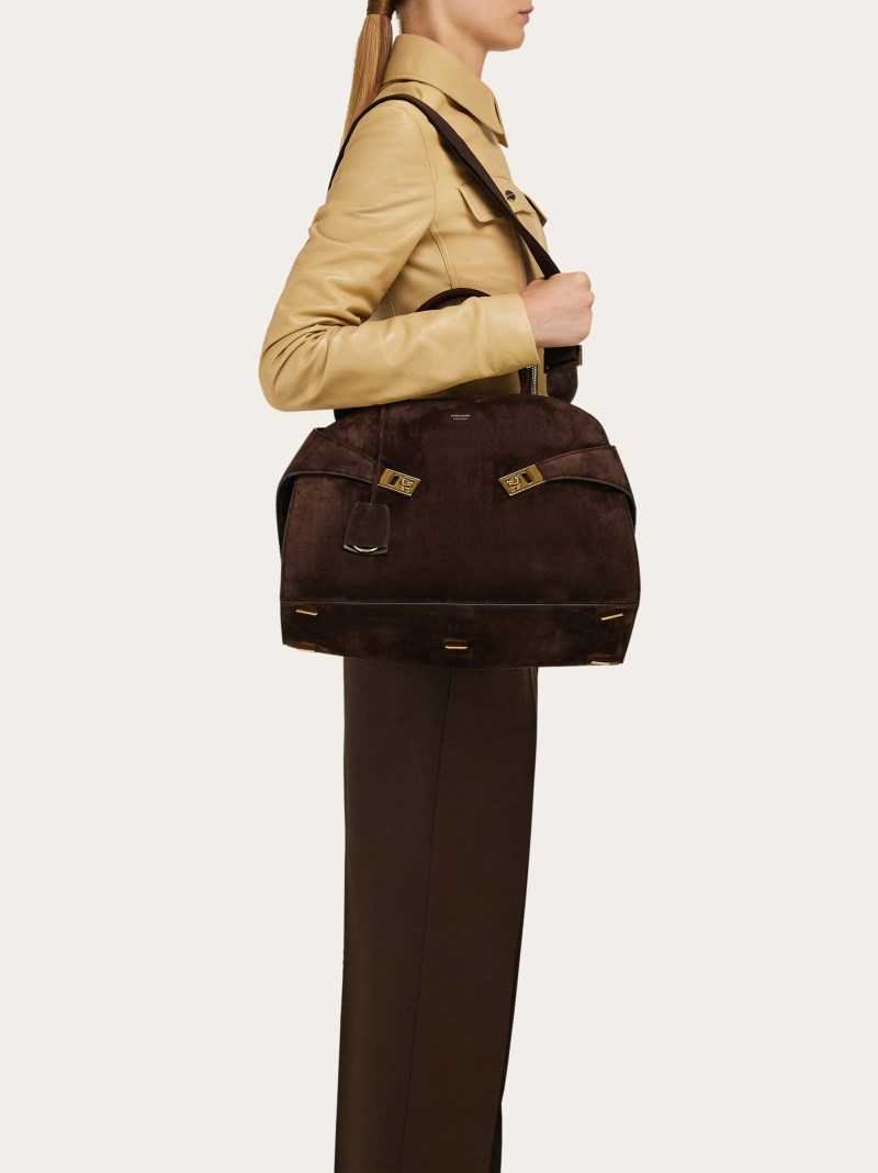 Ferragamo | Women's Hug Handbag - Testa Di Moro