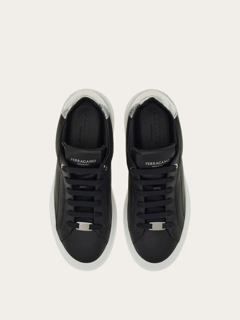 Ferragamo | Women's Wedge Sneaker - Black/Silver