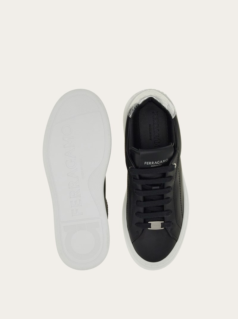 Ferragamo | Women's Wedge Sneaker - Black/Silver