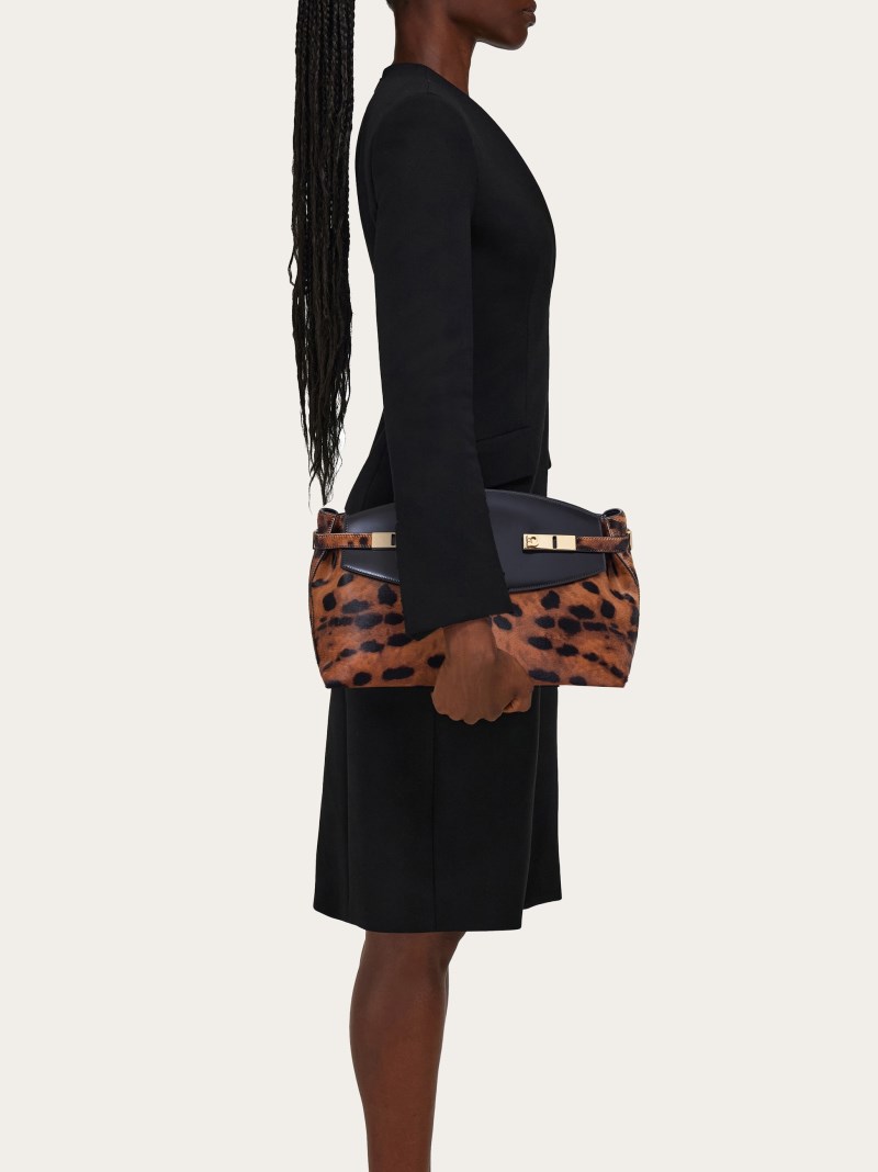 Ferragamo | Women's Hug Soft Crossbody Bag - Leopard Print