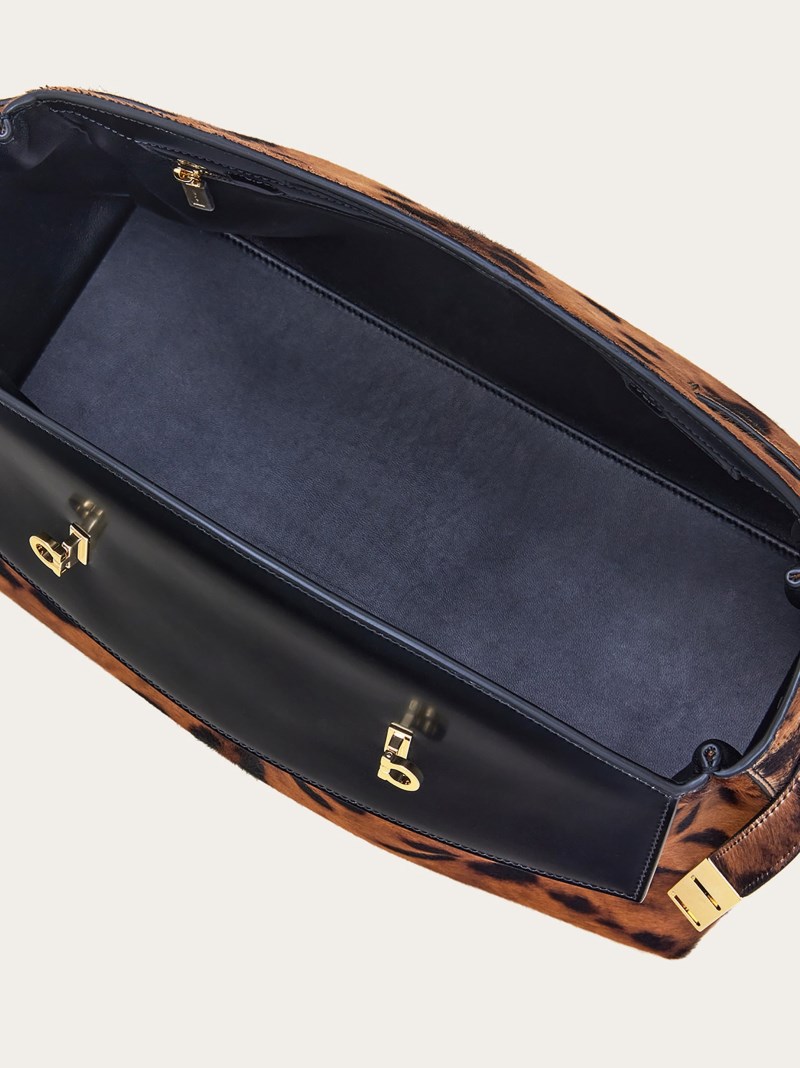 Ferragamo | Women's Hug Soft Crossbody Bag - Leopard Print