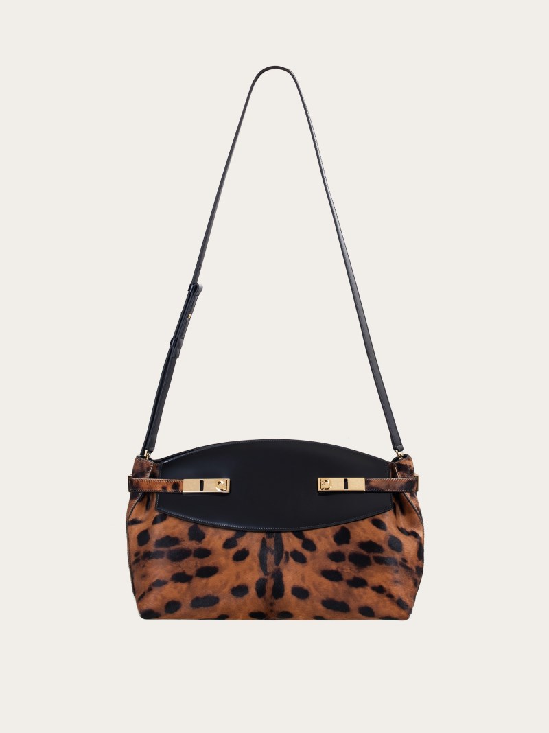 Ferragamo | Women's Hug Soft Crossbody Bag - Leopard Print