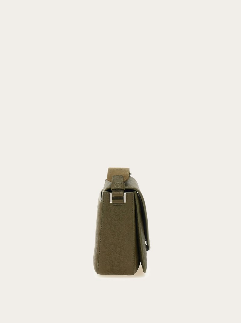 Ferragamo | Men's Fiamma Crossbody Bag - Olive Green
