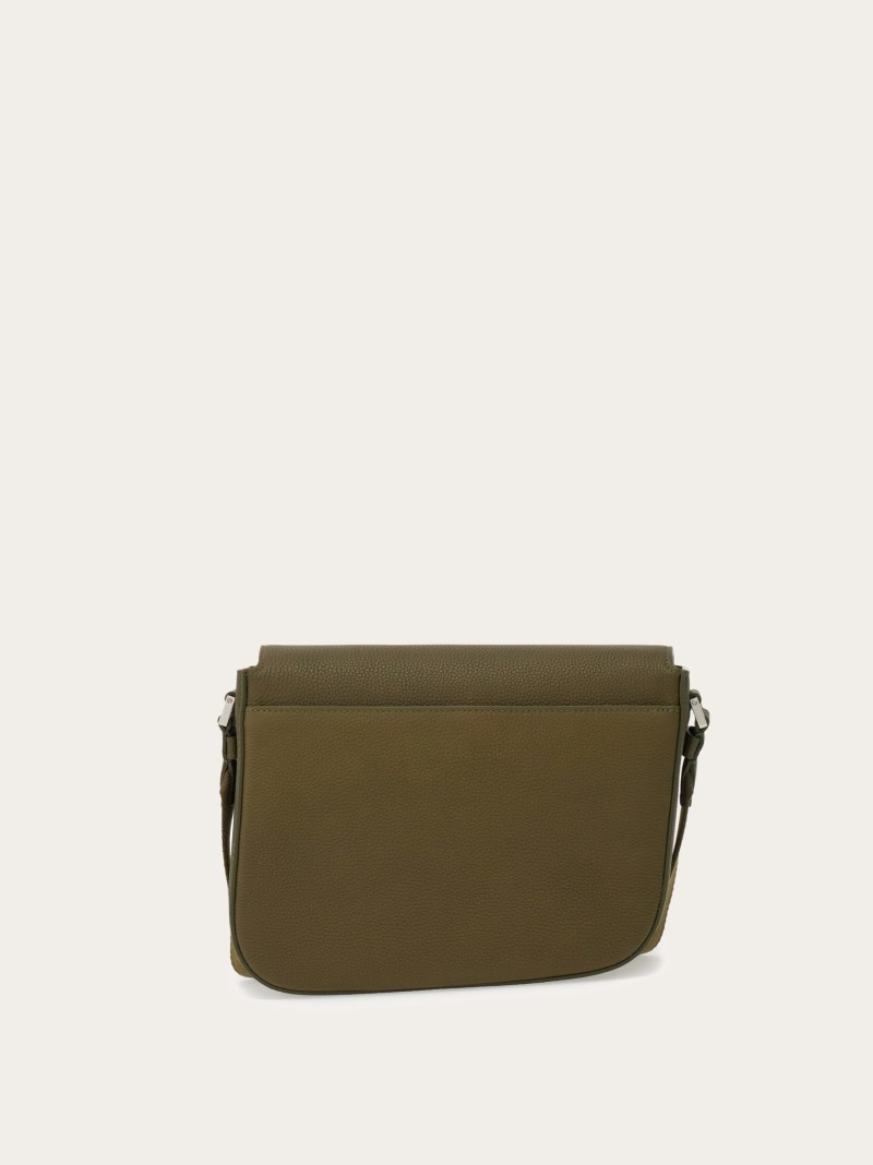 Ferragamo | Men's Fiamma Crossbody Bag - Olive Green