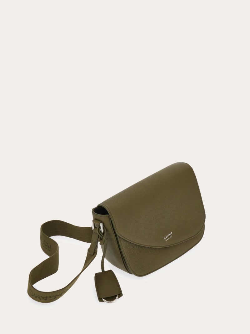 Ferragamo | Men's Fiamma Crossbody Bag - Olive Green